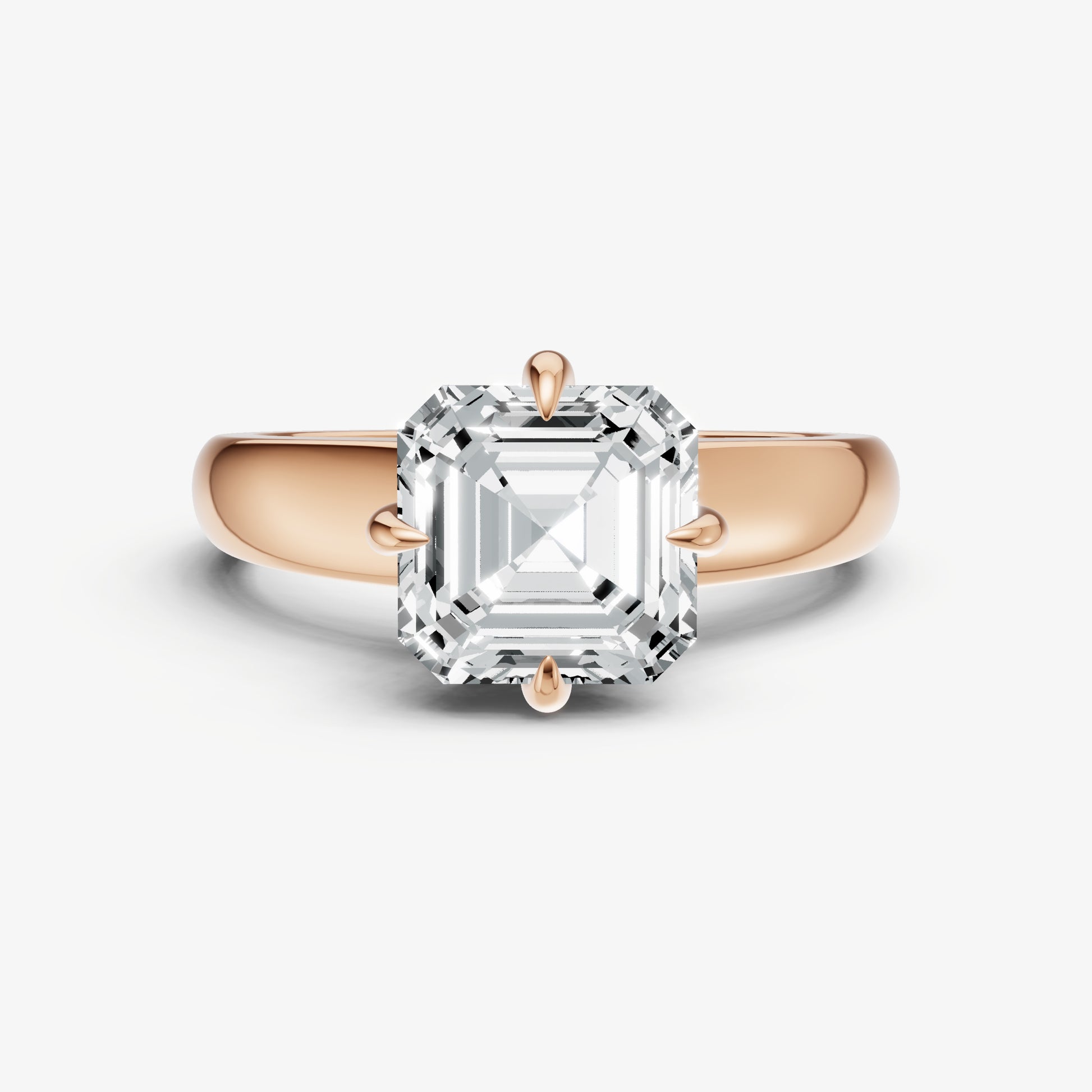 Asscher East-West Oval Compassss Set Engagement Ring