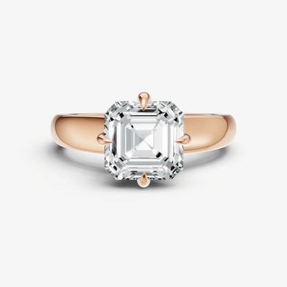 Asscher East-West Oval Compassss Set Engagement Ring
