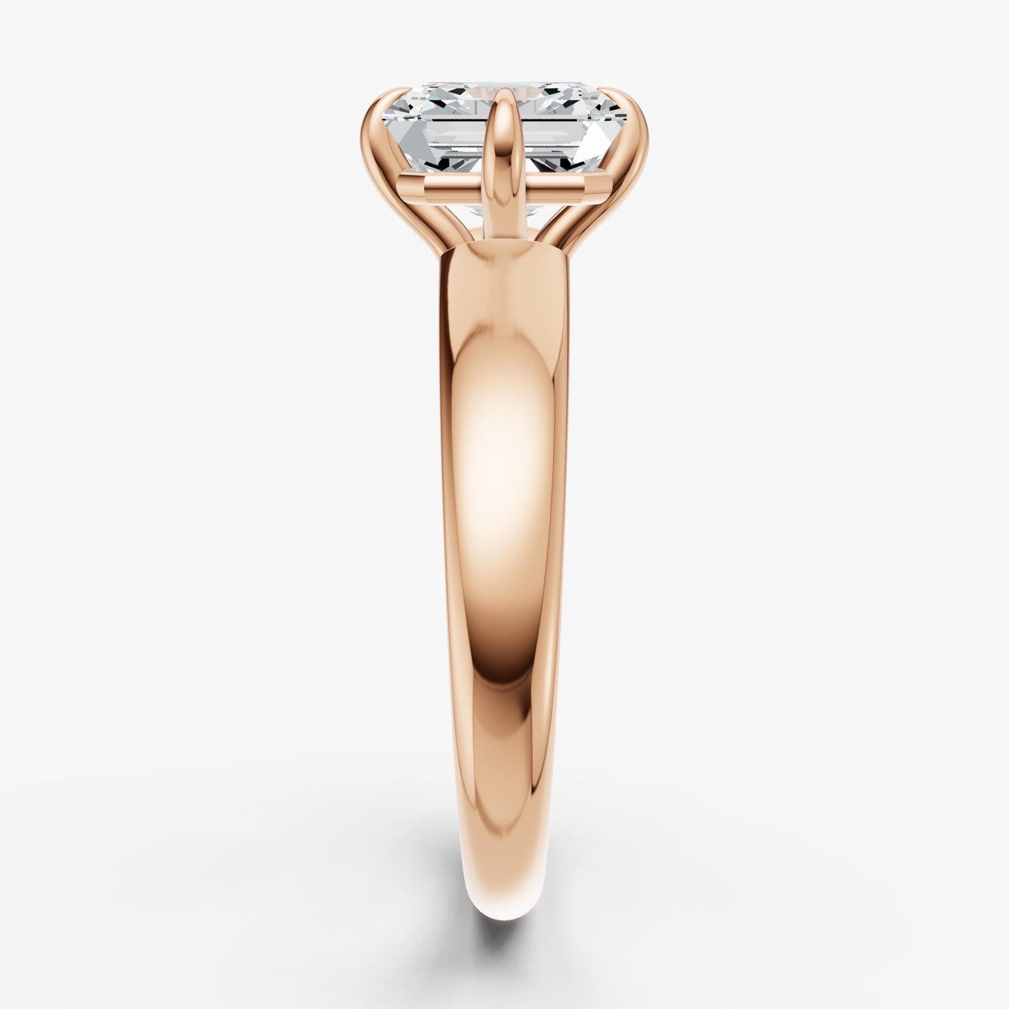 Asscher East-West Oval Compassss Set Engagement Ring