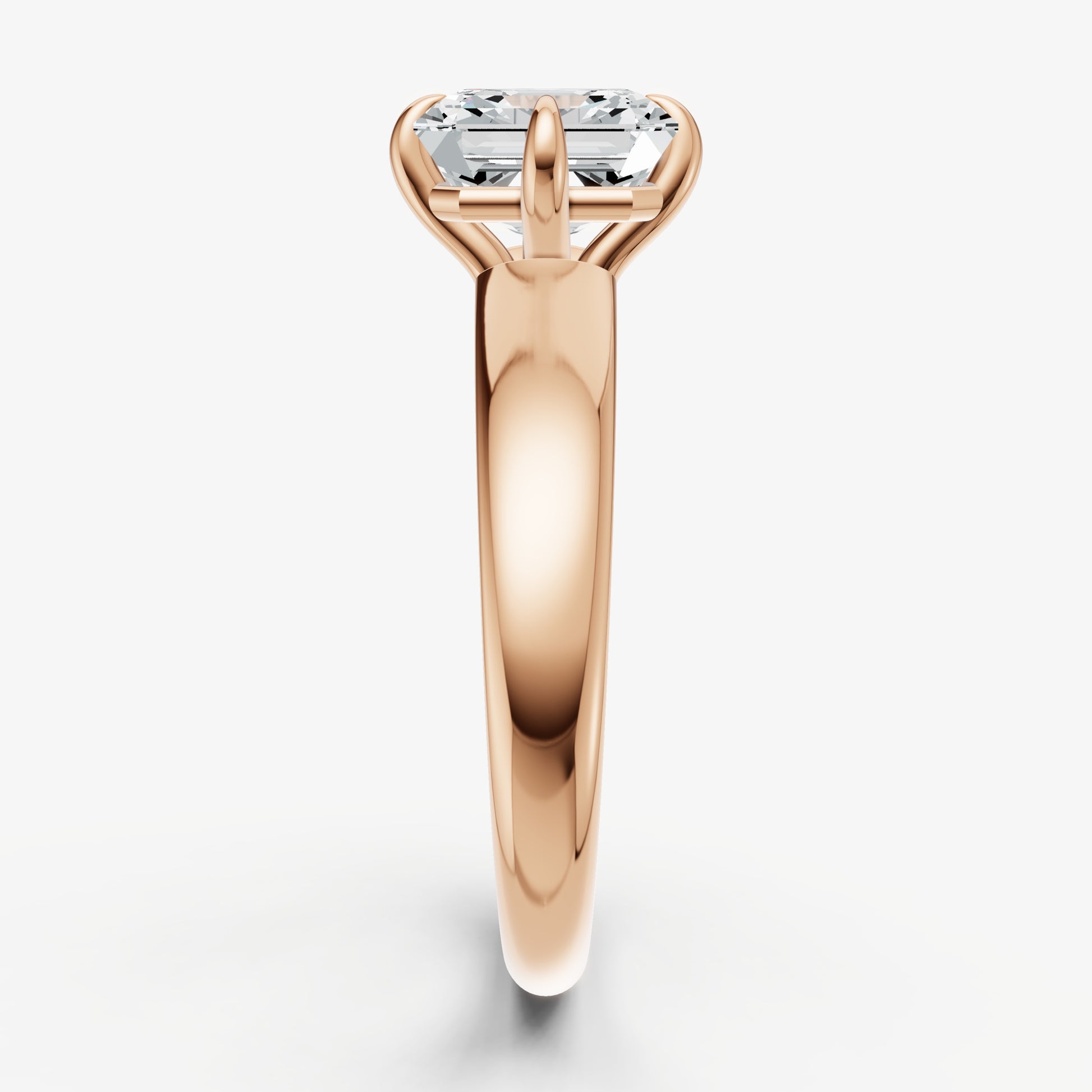 Asscher East-West Oval Compassss Set Engagement Ring