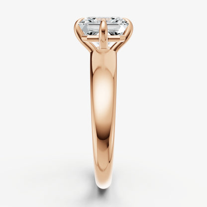 Asscher East-West Oval Compassss Set Engagement Ring