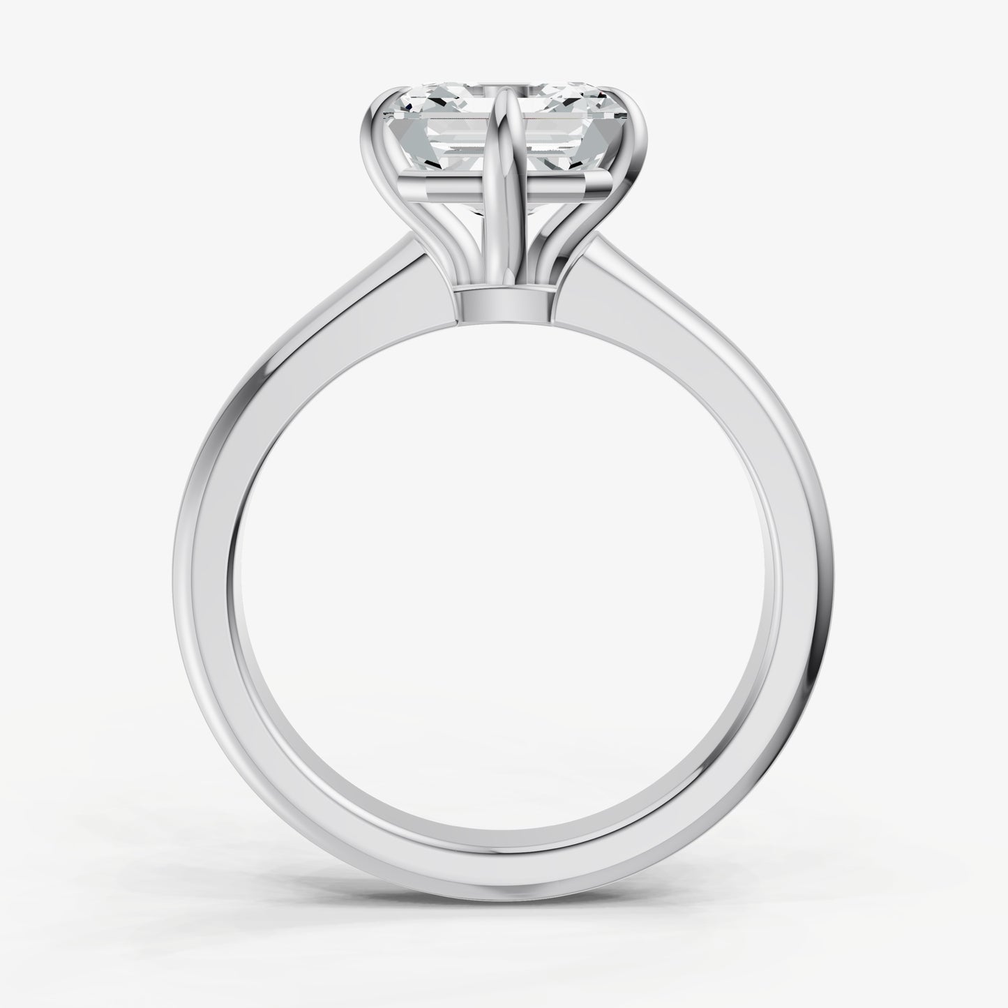 Asscher East-West Oval Compassss Set Engagement Ring