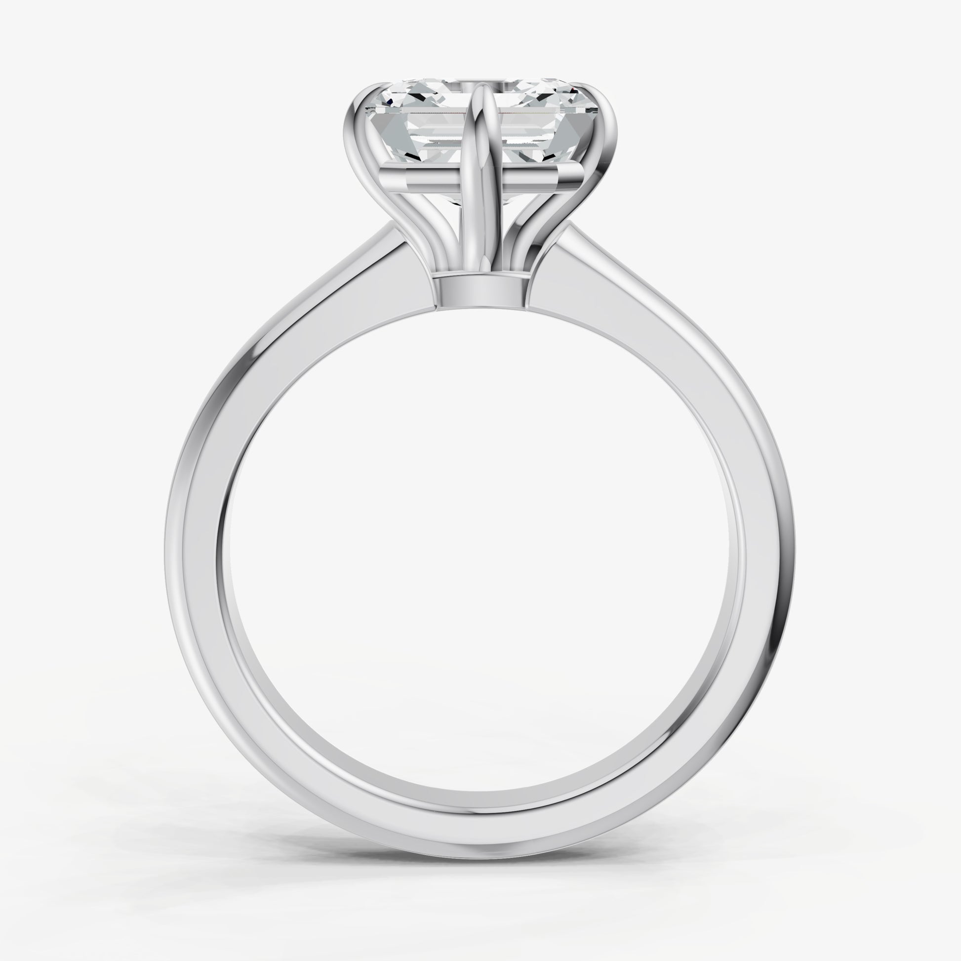 Asscher East-West Oval Compassss Set Engagement Ring