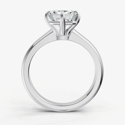 Asscher East-West Oval Compassss Set Engagement Ring
