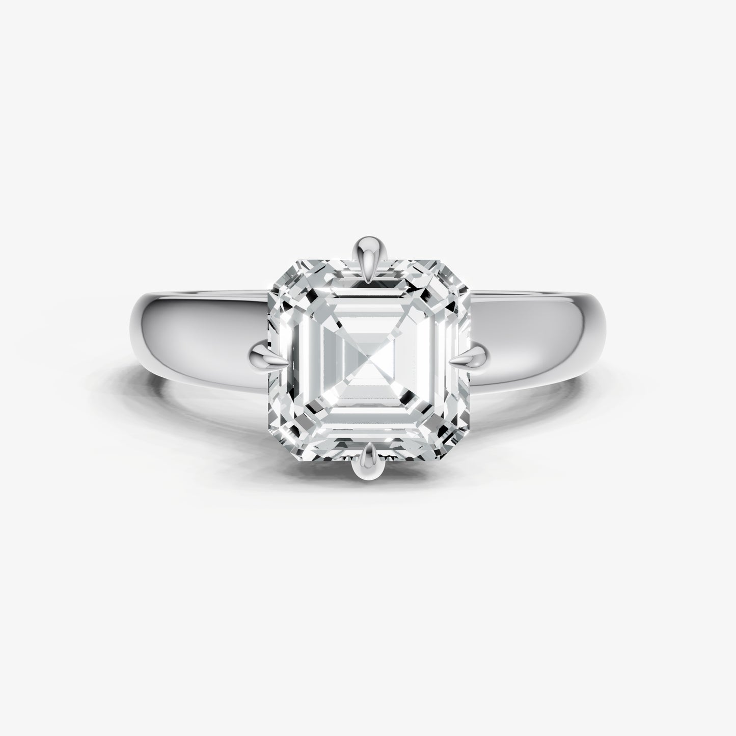 Asscher East-West Oval Compassss Set Engagement Ring