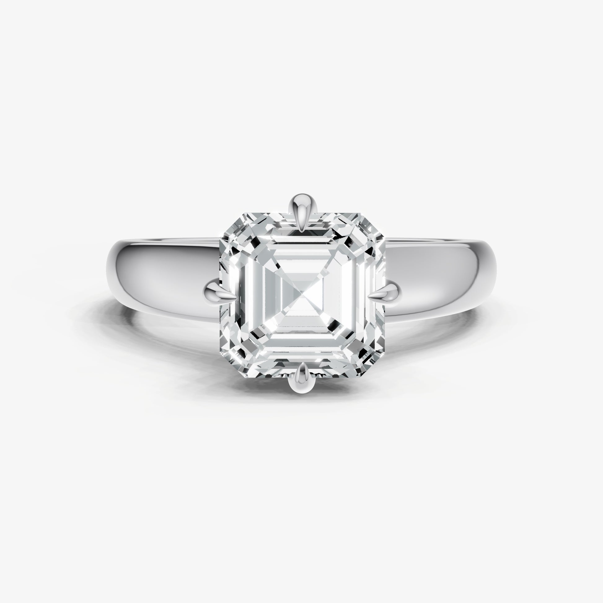 Asscher East-West Oval Compassss Set Engagement Ring