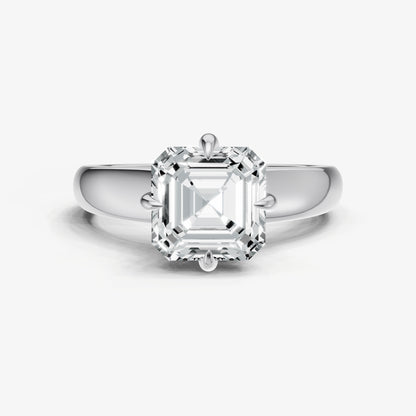Asscher East-West Oval Compassss Set Engagement Ring