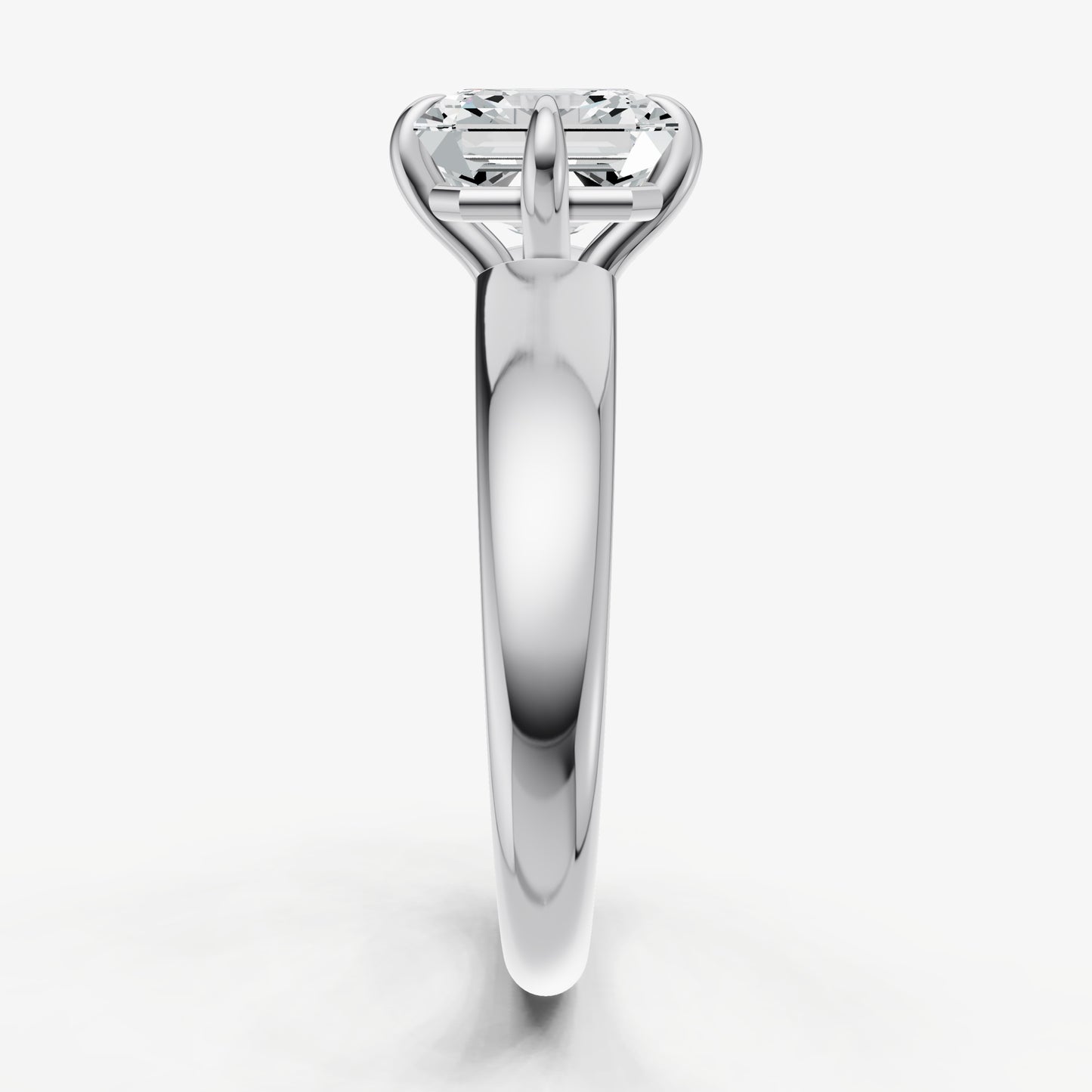 Asscher East-West Oval Compassss Set Engagement Ring