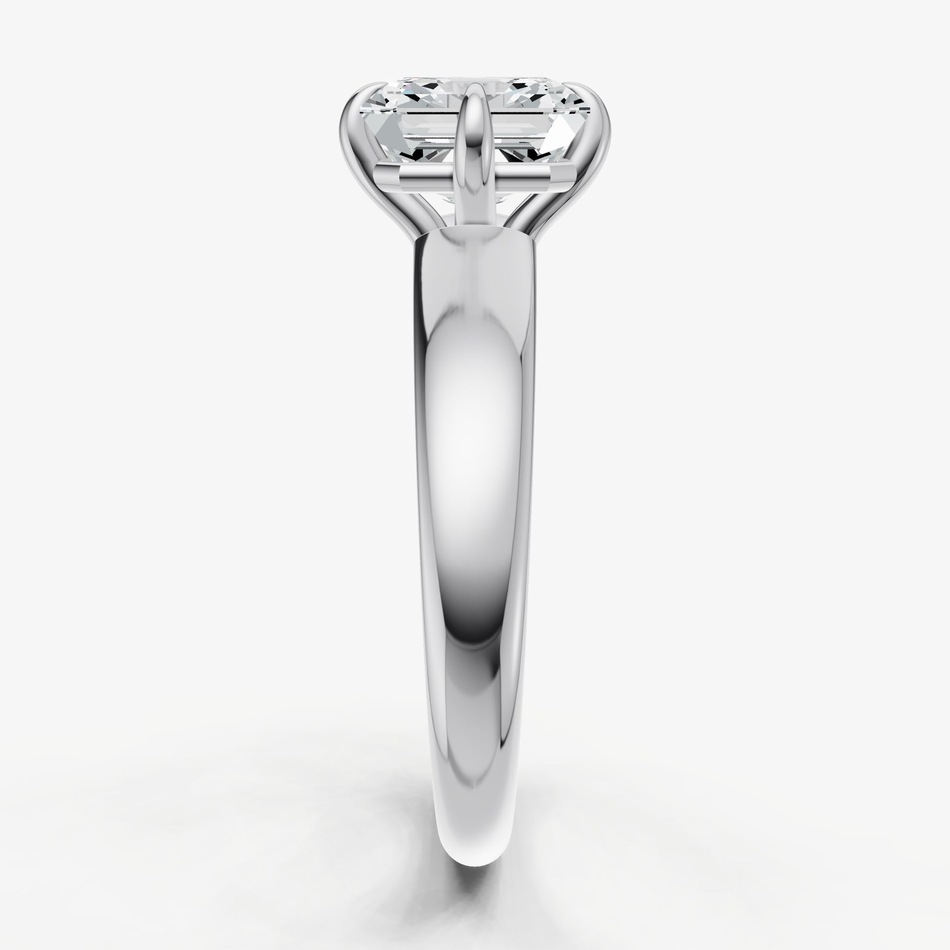 Asscher East-West Oval Compassss Set Engagement Ring