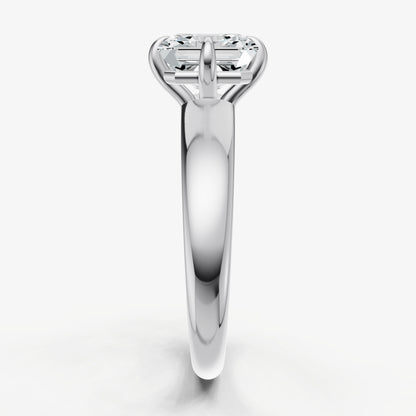 Asscher East-West Oval Compassss Set Engagement Ring