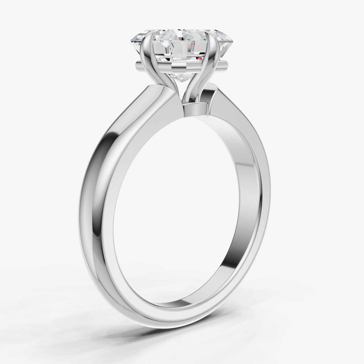 Asscher East-West Oval Compassss Set Engagement Ring