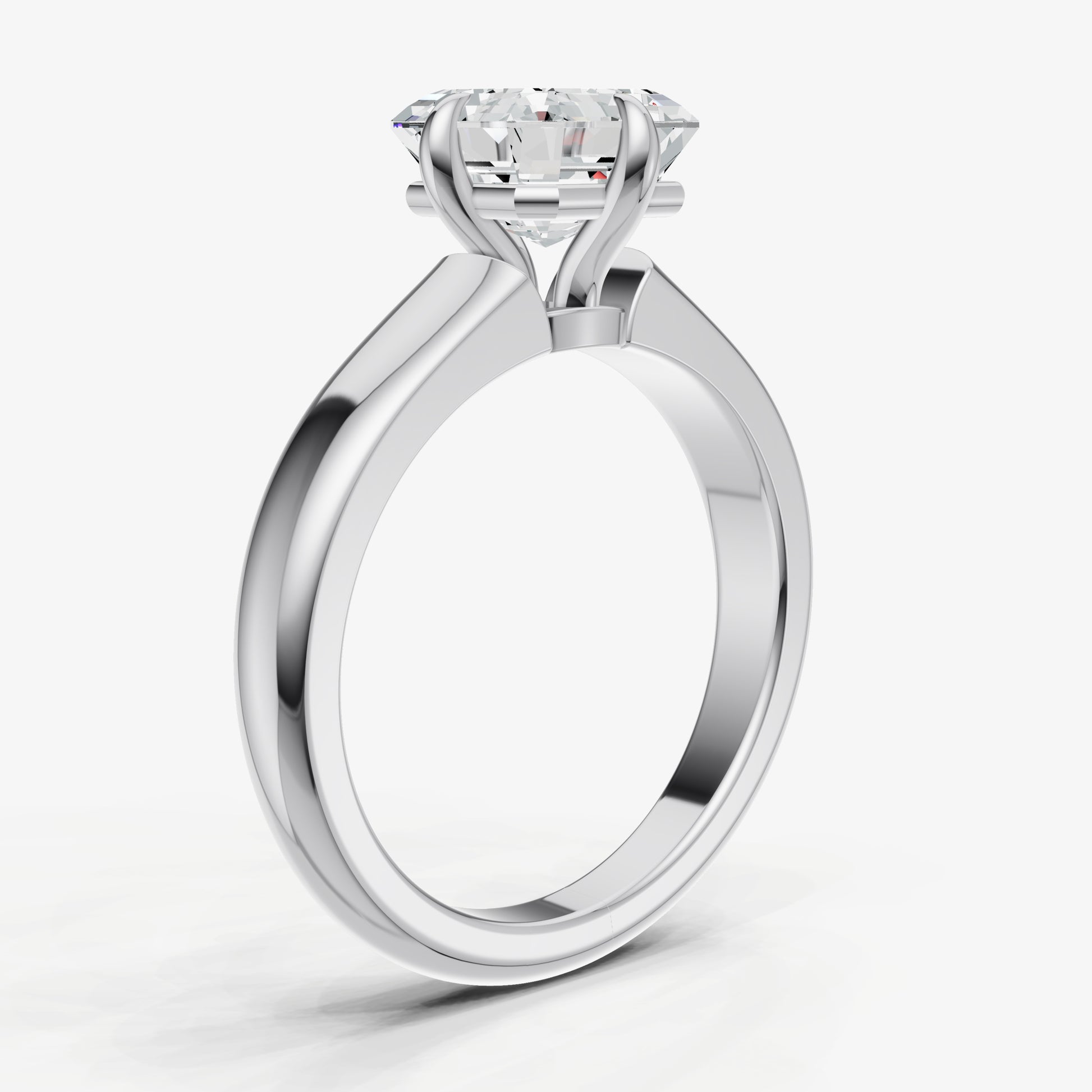 Asscher East-West Oval Compassss Set Engagement Ring