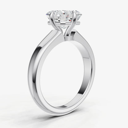 Asscher East-West Oval Compassss Set Engagement Ring