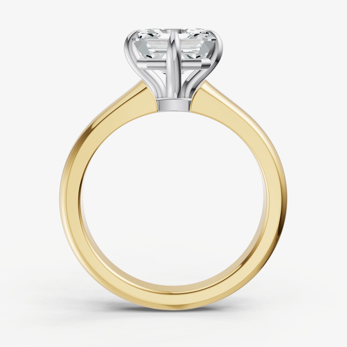 Asscher East-West Oval Compassss Set Engagement Ring