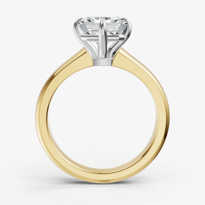 Asscher East-West Oval Compassss Set Engagement Ring