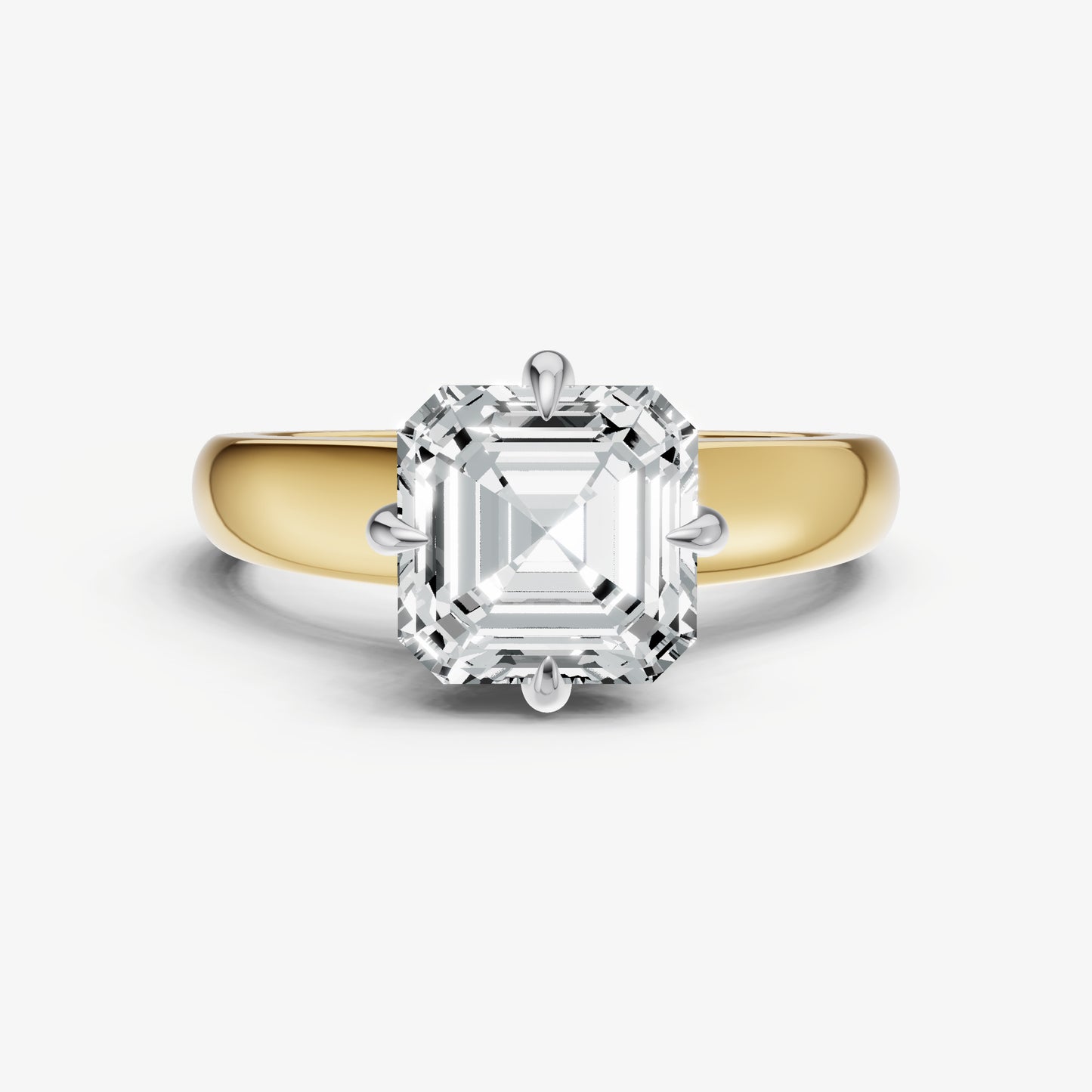 Asscher East-West Oval Compassss Set Engagement Ring