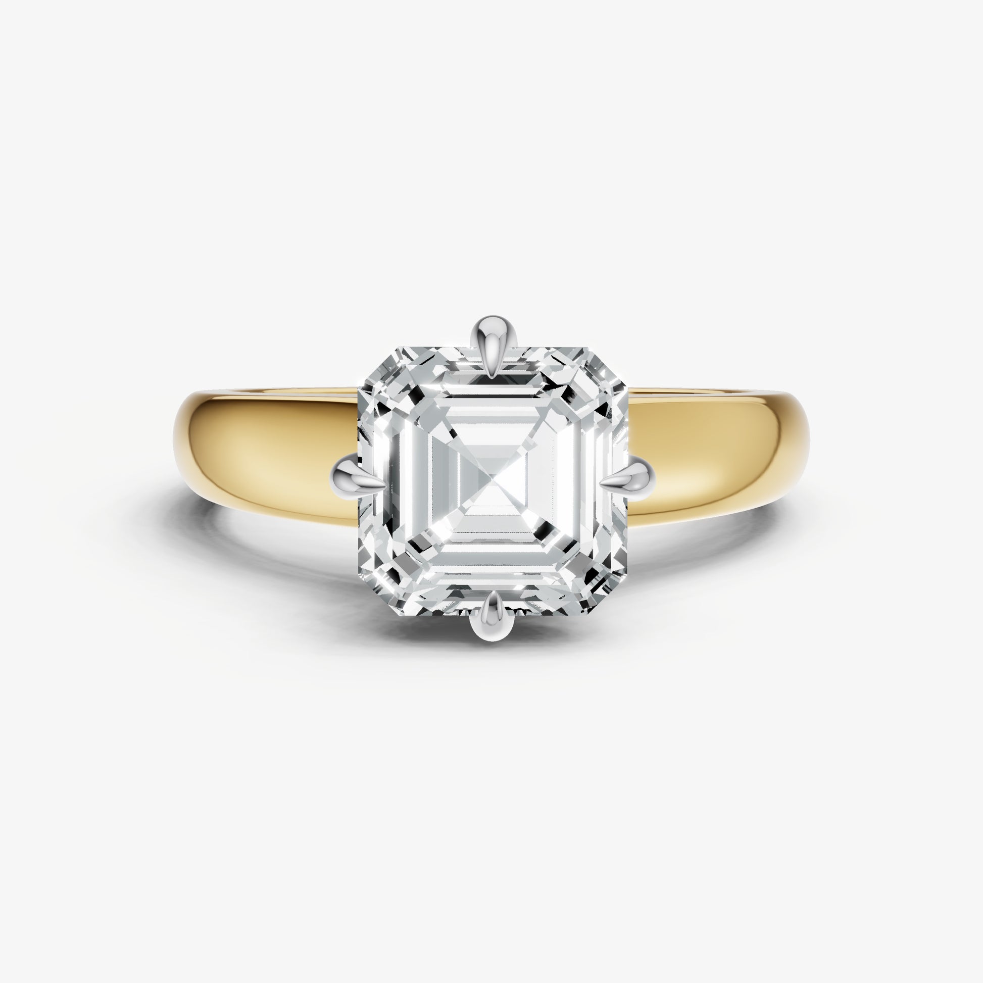 Asscher East-West Oval Compassss Set Engagement Ring