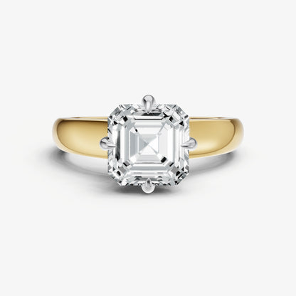 Asscher East-West Oval Compassss Set Engagement Ring