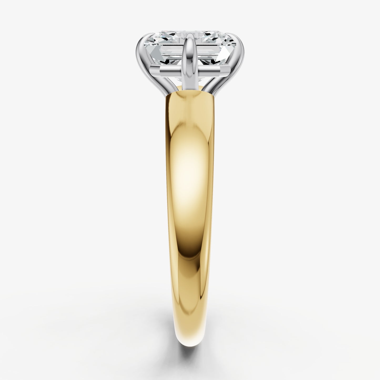 Asscher East-West Oval Compassss Set Engagement Ring
