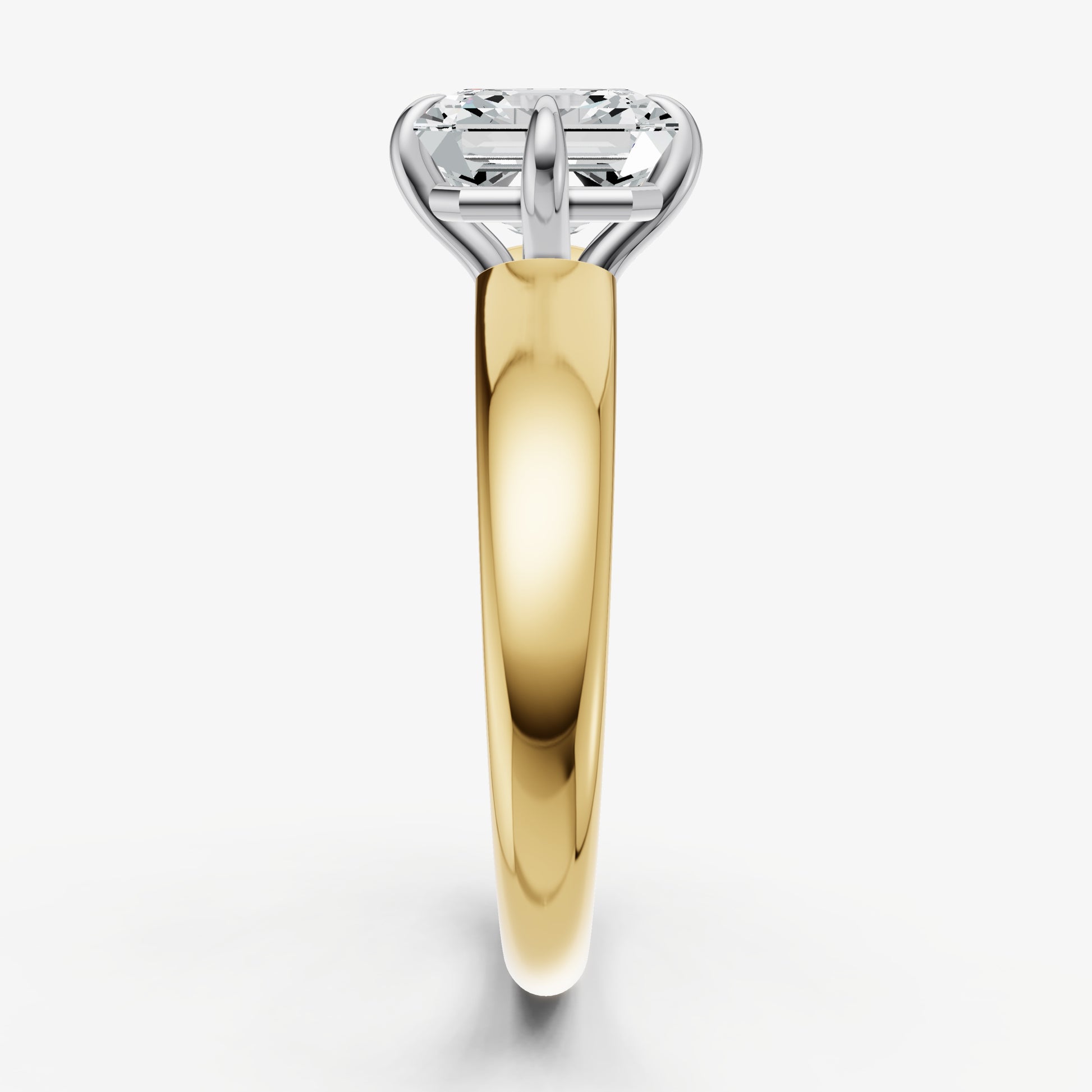 Asscher East-West Oval Compassss Set Engagement Ring