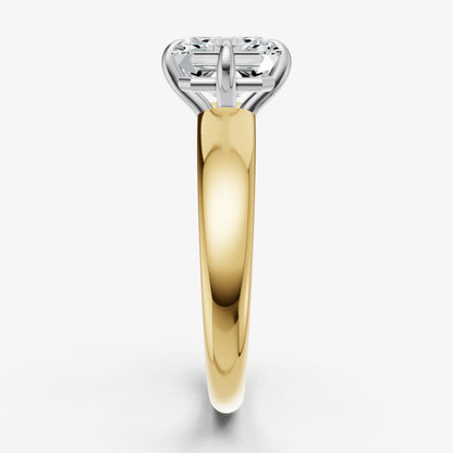 Asscher East-West Oval Compassss Set Engagement Ring