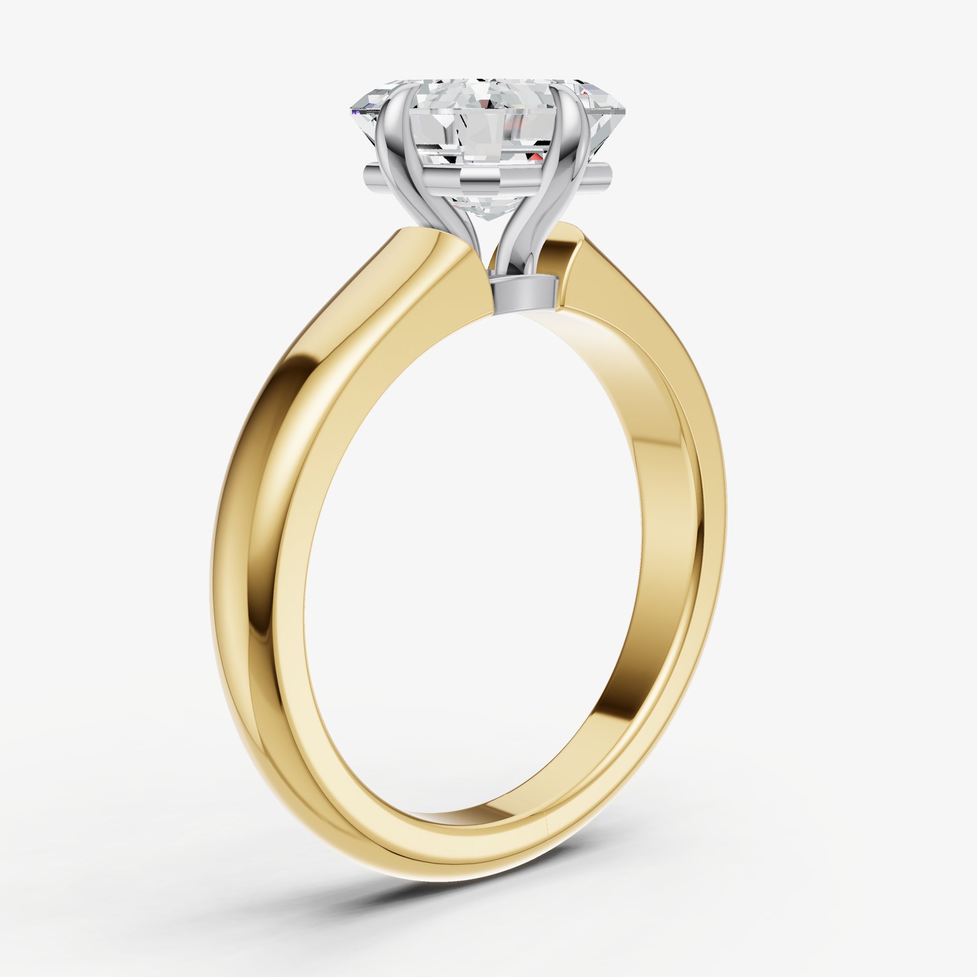 Asscher East-West Oval Compassss Set Engagement Ring
