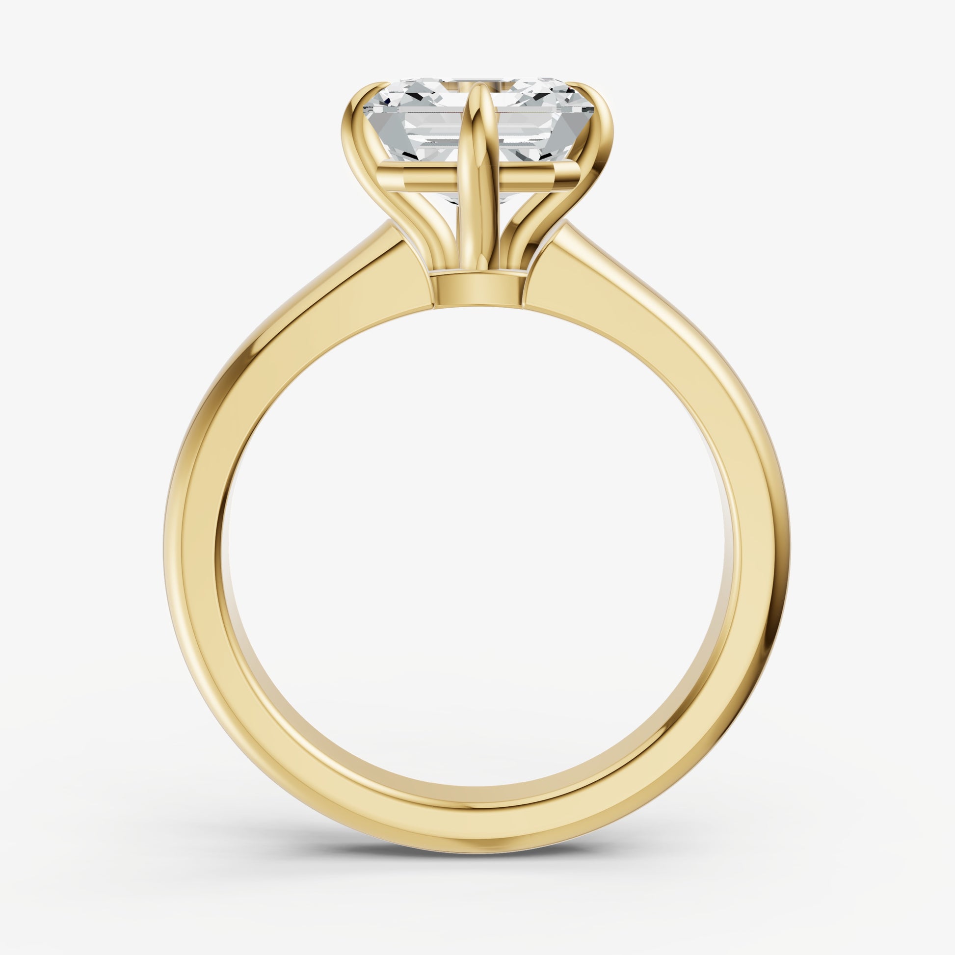 Asscher East-West Oval Compassss Set Engagement Ring