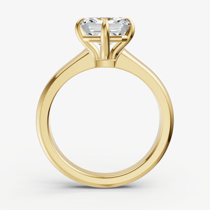 Asscher East-West Oval Compassss Set Engagement Ring