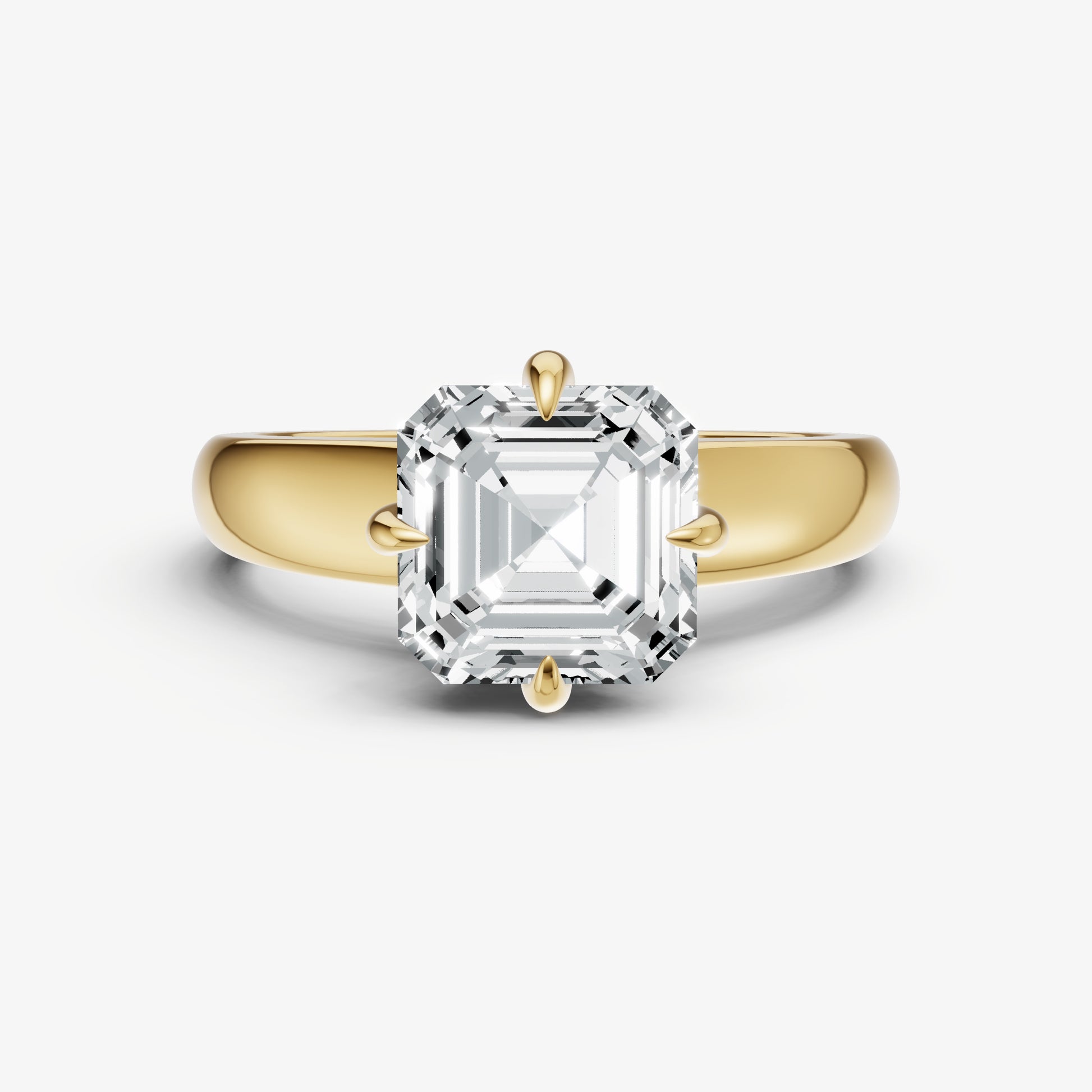Asscher East-West Oval Compassss Set Engagement Ring