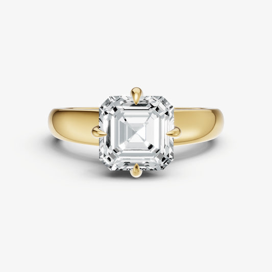 Asscher East-West Oval Compassss Set Engagement Ring