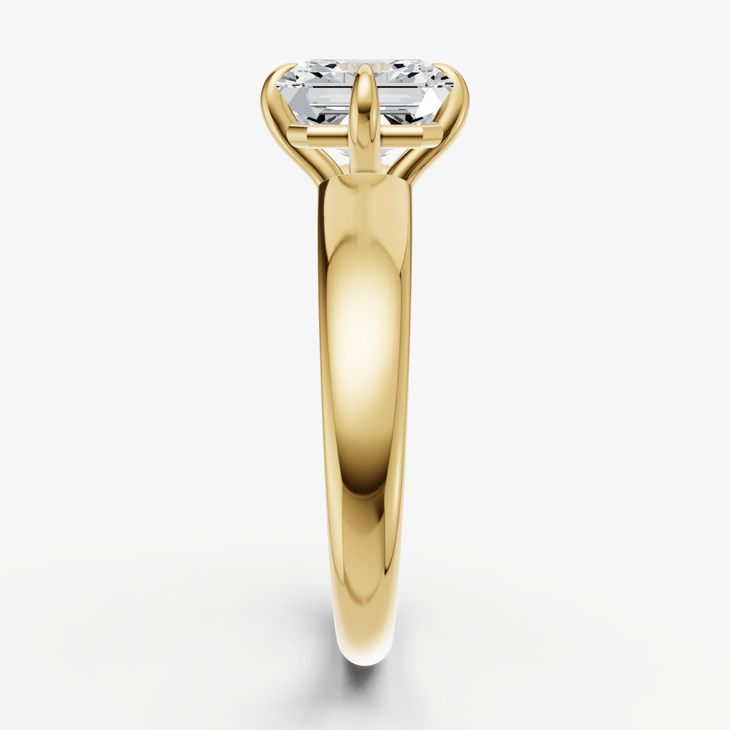 Asscher East-West Oval Compassss Set Engagement Ring