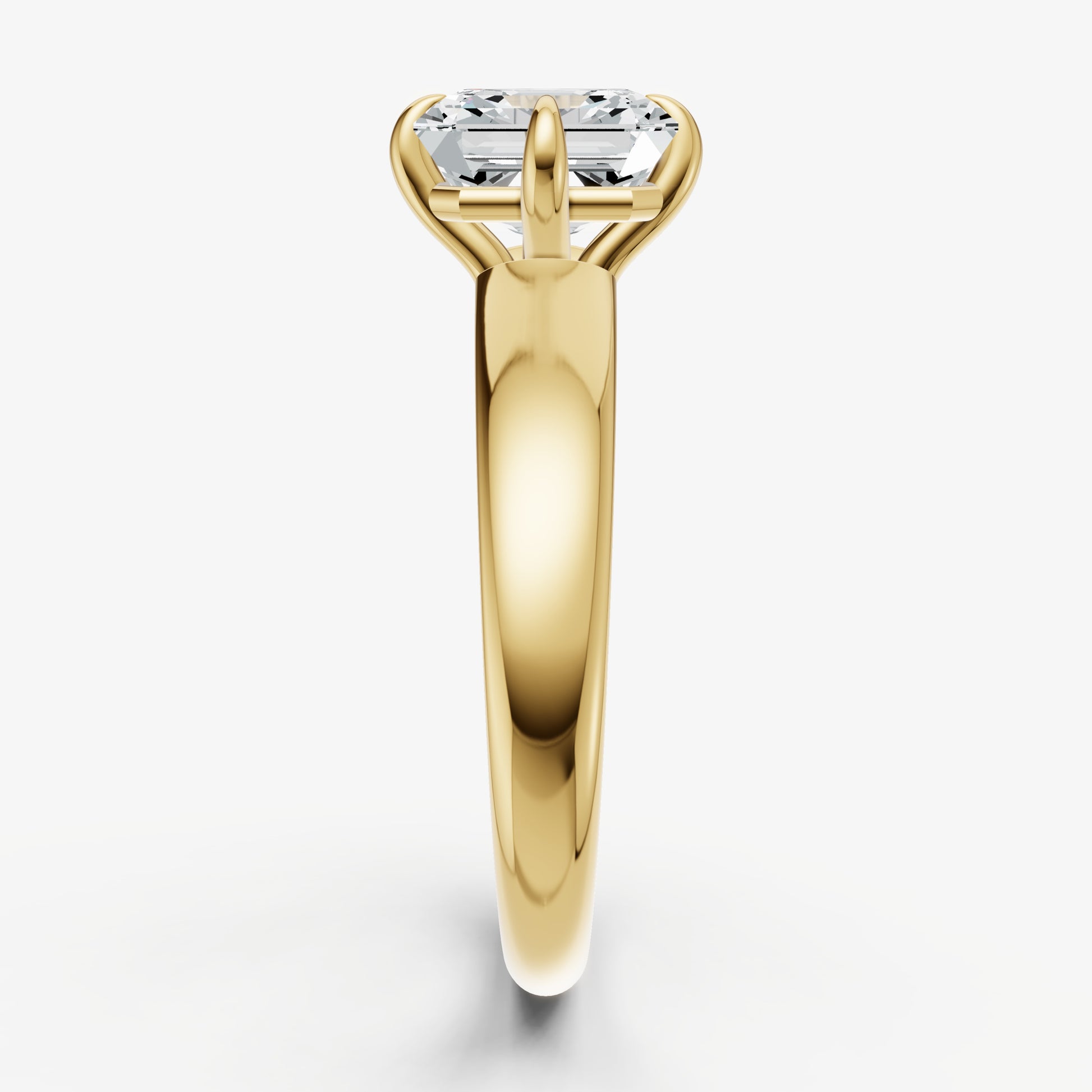 Asscher East-West Oval Compassss Set Engagement Ring