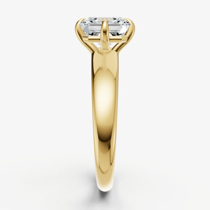 Asscher East-West Oval Compassss Set Engagement Ring