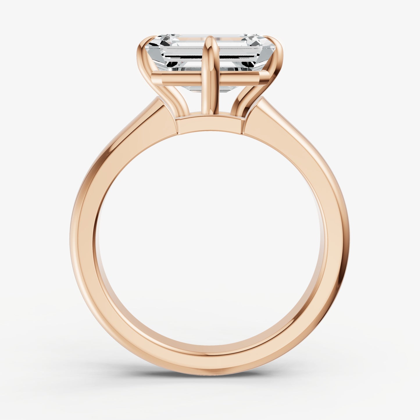 Emerald East-West Oval Compassss Set Engagement Ring