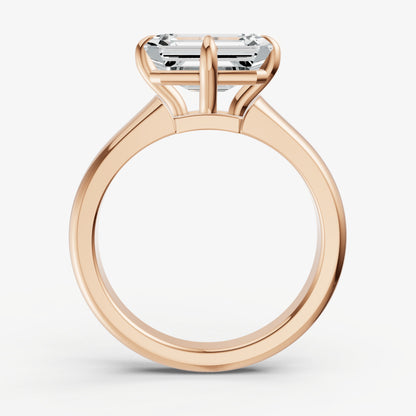Emerald East-West Oval Compassss Set Engagement Ring
