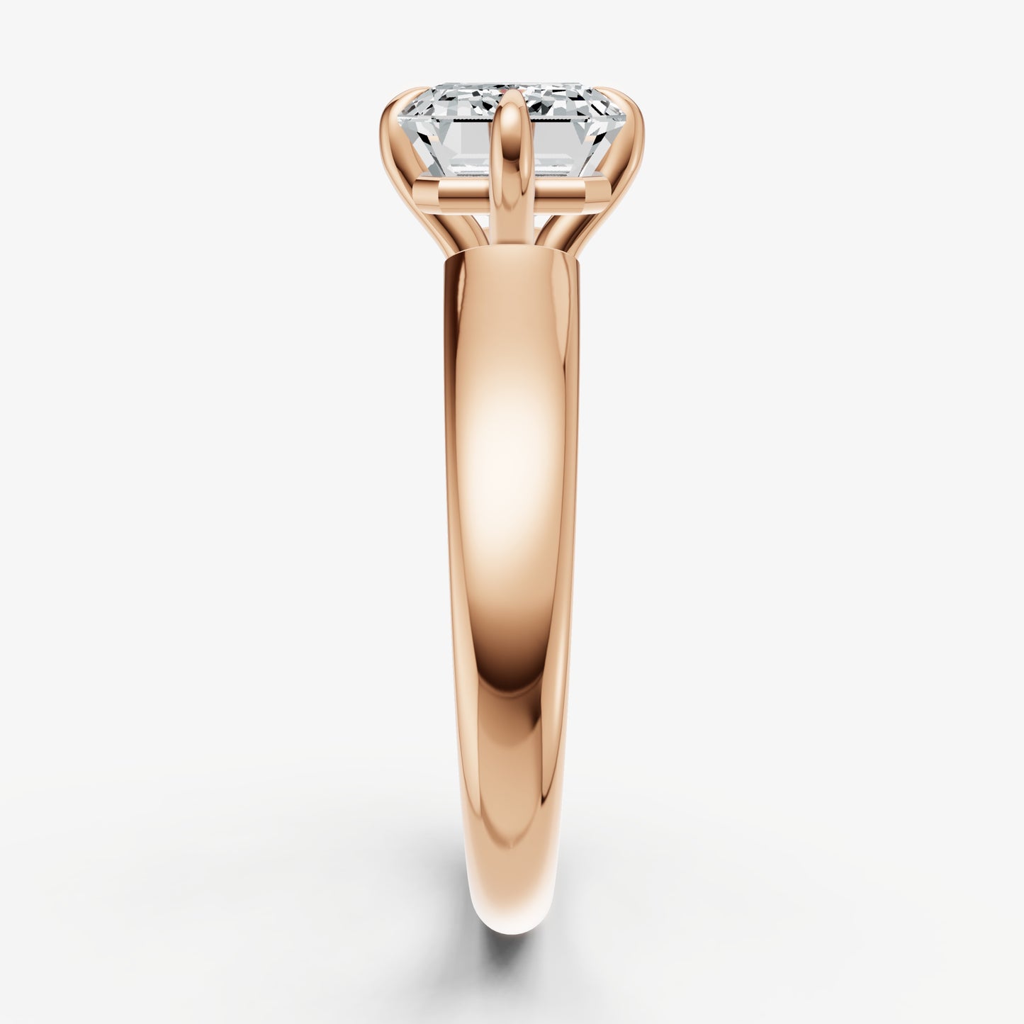 Emerald East-West Oval Compassss Set Engagement Ring