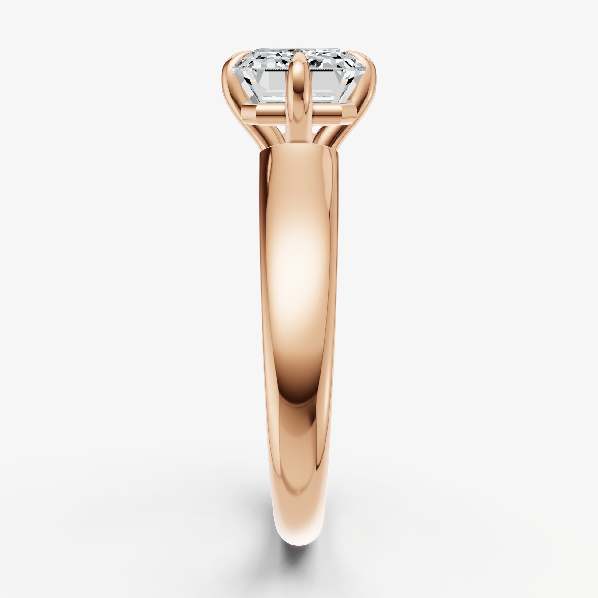 Emerald East-West Oval Compassss Set Engagement Ring