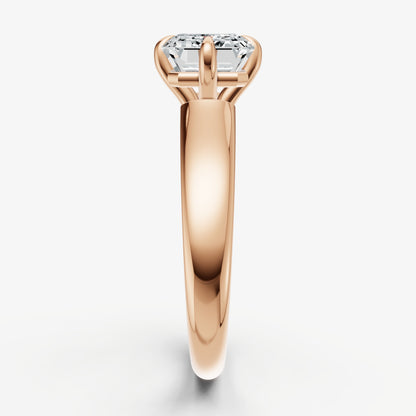 Emerald East-West Oval Compassss Set Engagement Ring