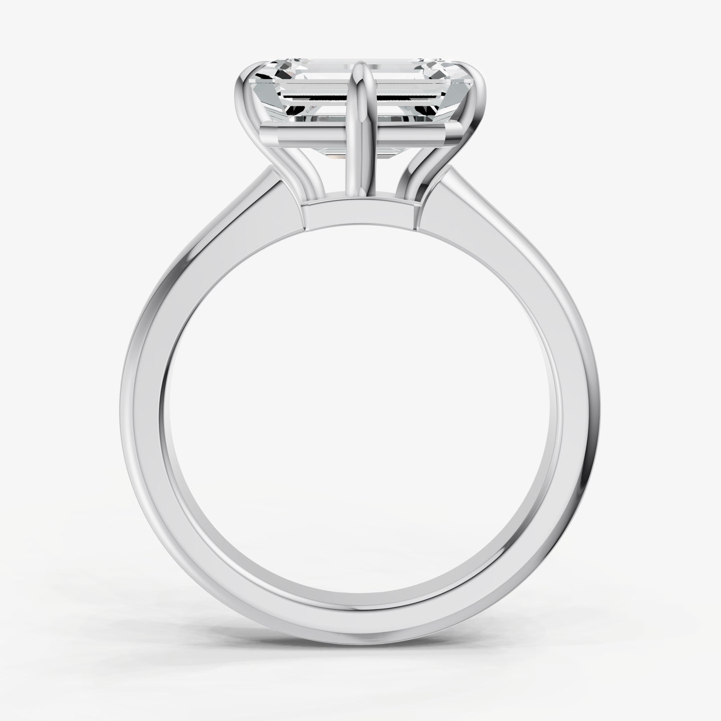 Emerald East-West Oval Compassss Set Engagement Ring