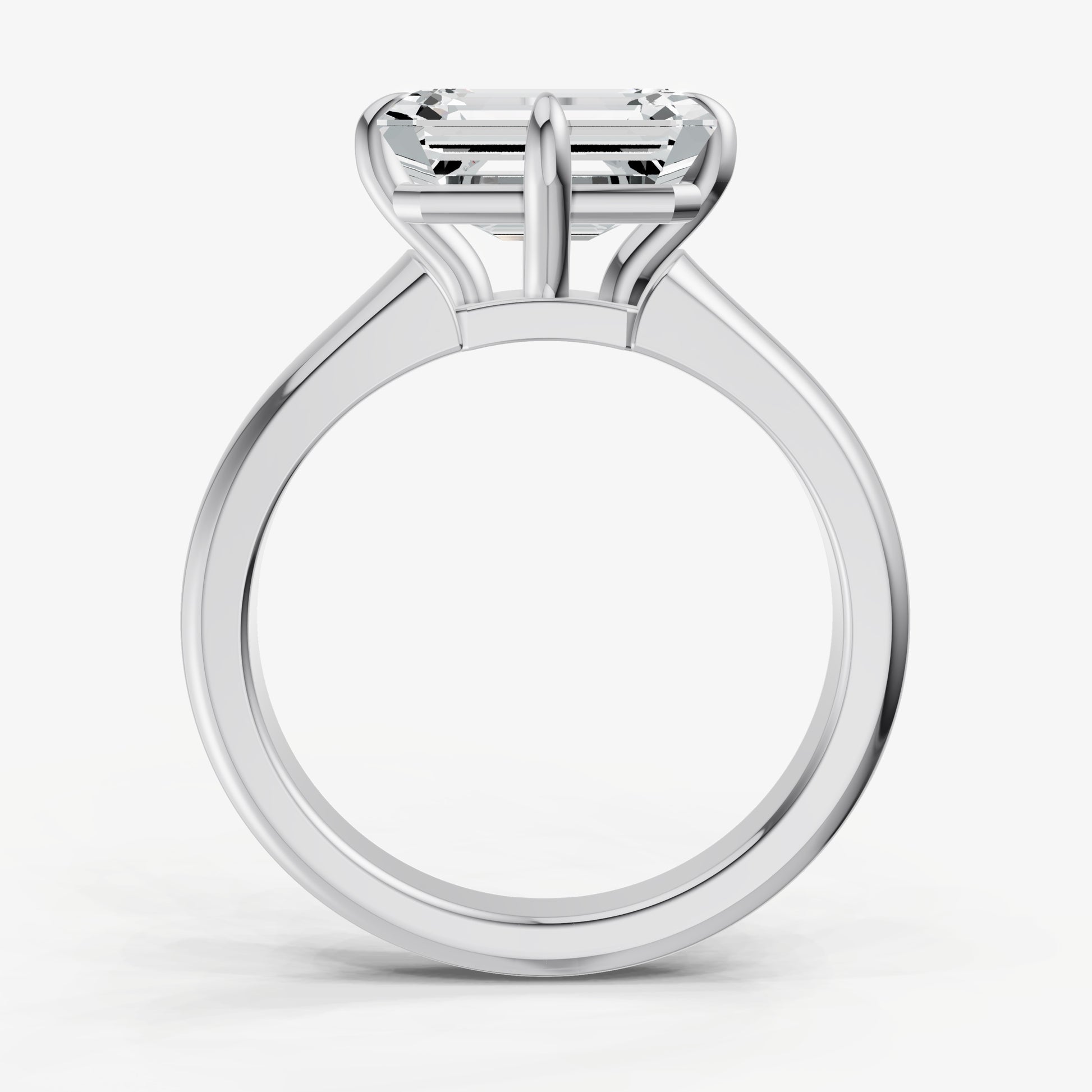 Emerald East-West Oval Compassss Set Engagement Ring