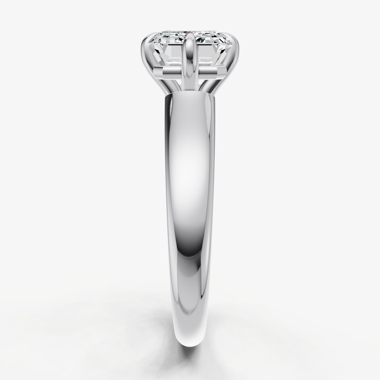 Emerald East-West Oval Compassss Set Engagement Ring