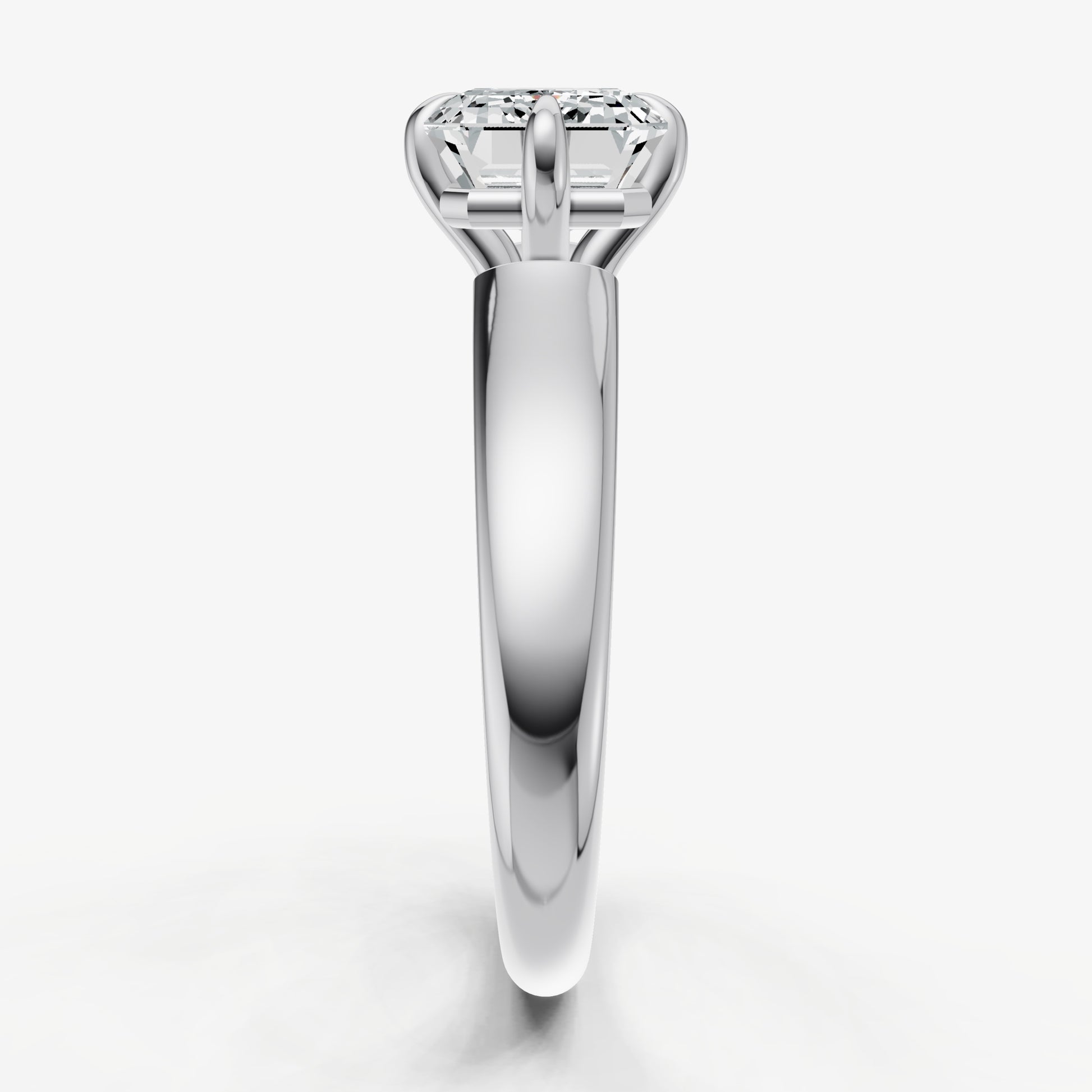 Emerald East-West Oval Compassss Set Engagement Ring