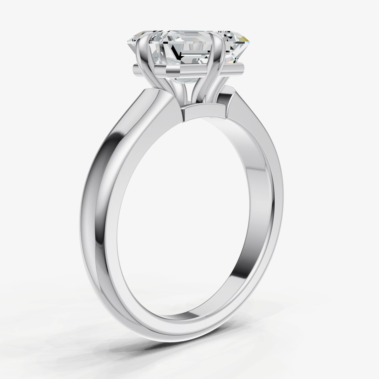 Emerald East-West Oval Compassss Set Engagement Ring