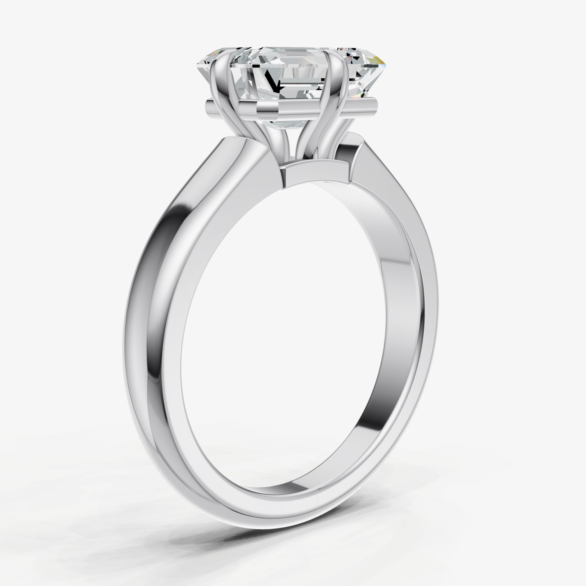 Emerald East-West Oval Compassss Set Engagement Ring