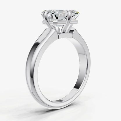 Emerald East-West Oval Compassss Set Engagement Ring