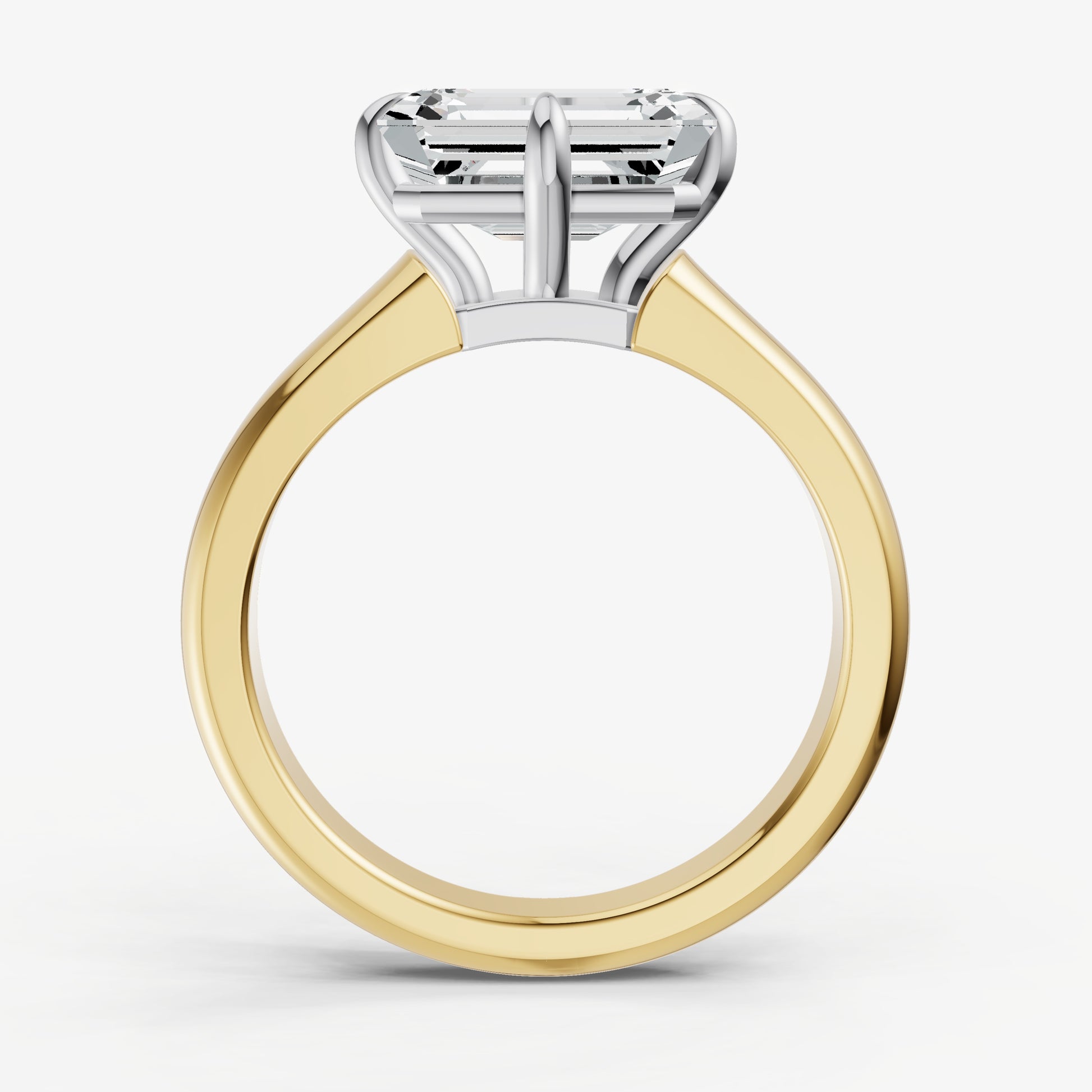 Emerald East-West Oval Compassss Set Engagement Ring