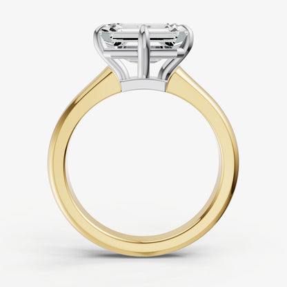 Emerald East-West Oval Compassss Set Engagement Ring