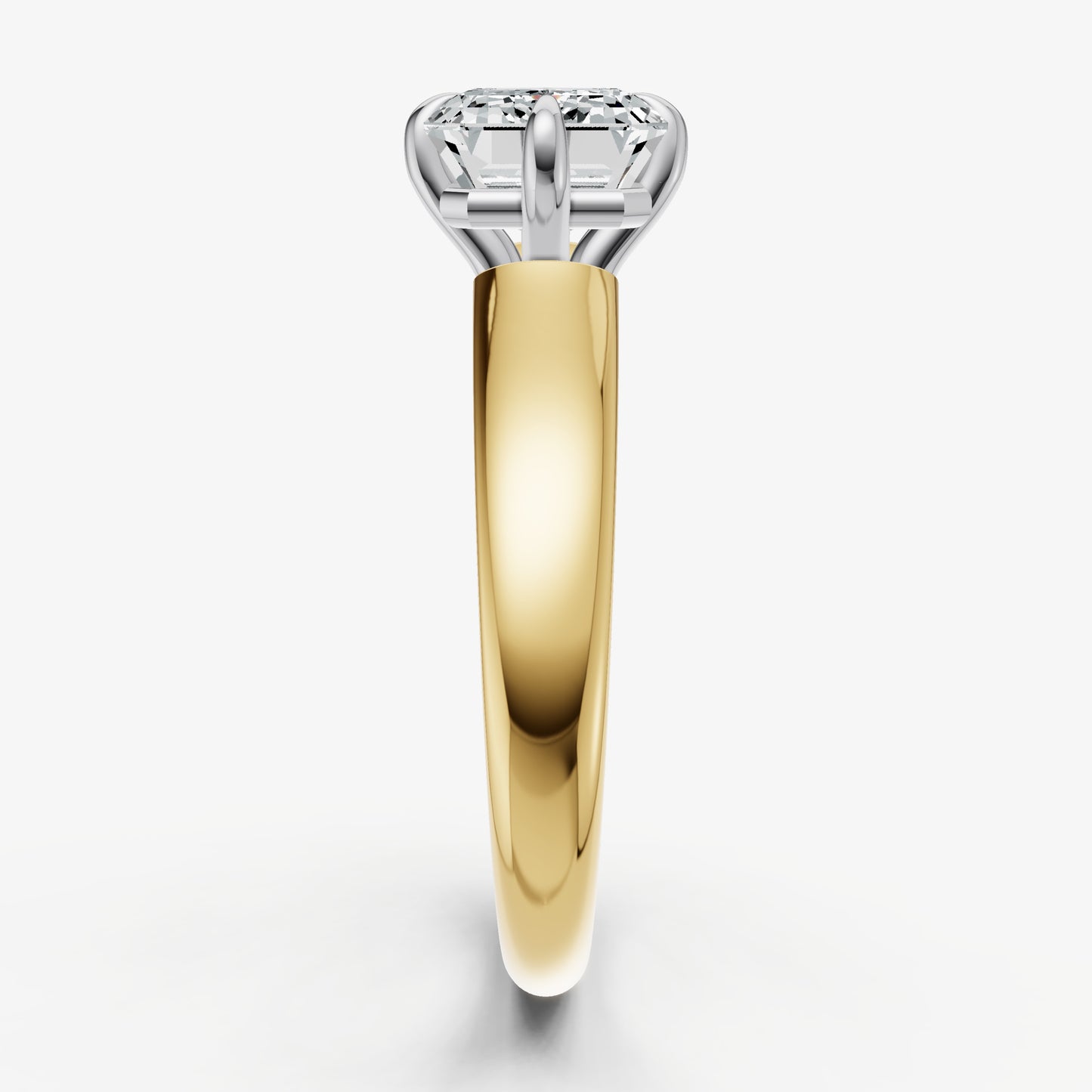 Emerald East-West Oval Compassss Set Engagement Ring