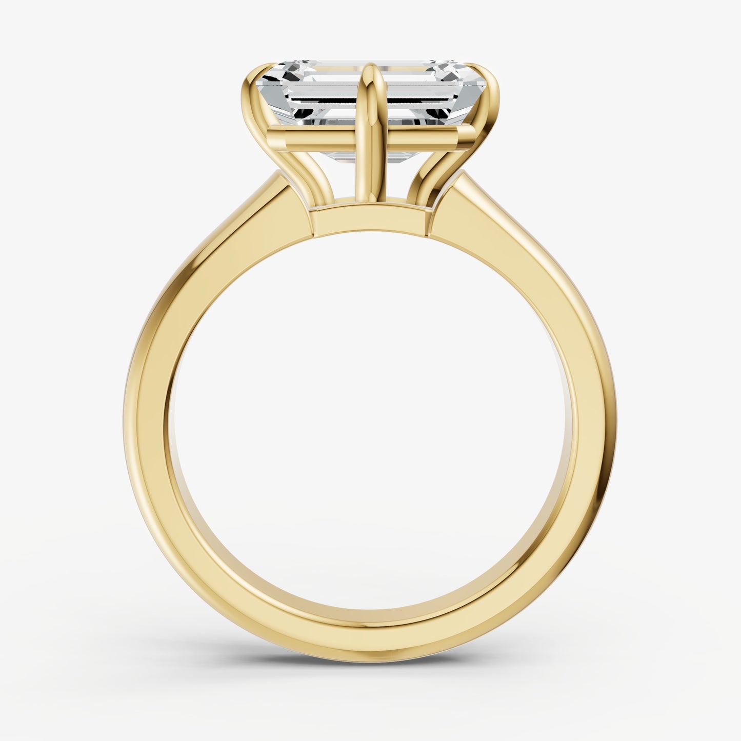 Emerald East-West Oval Compassss Set Engagement Ring