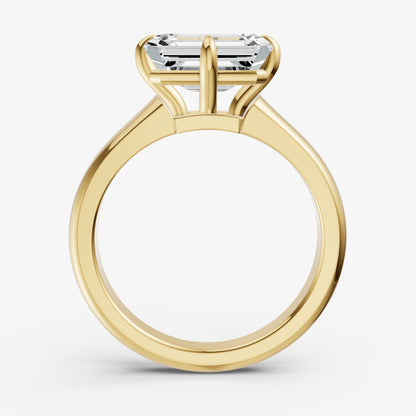Emerald East-West Oval Compassss Set Engagement Ring